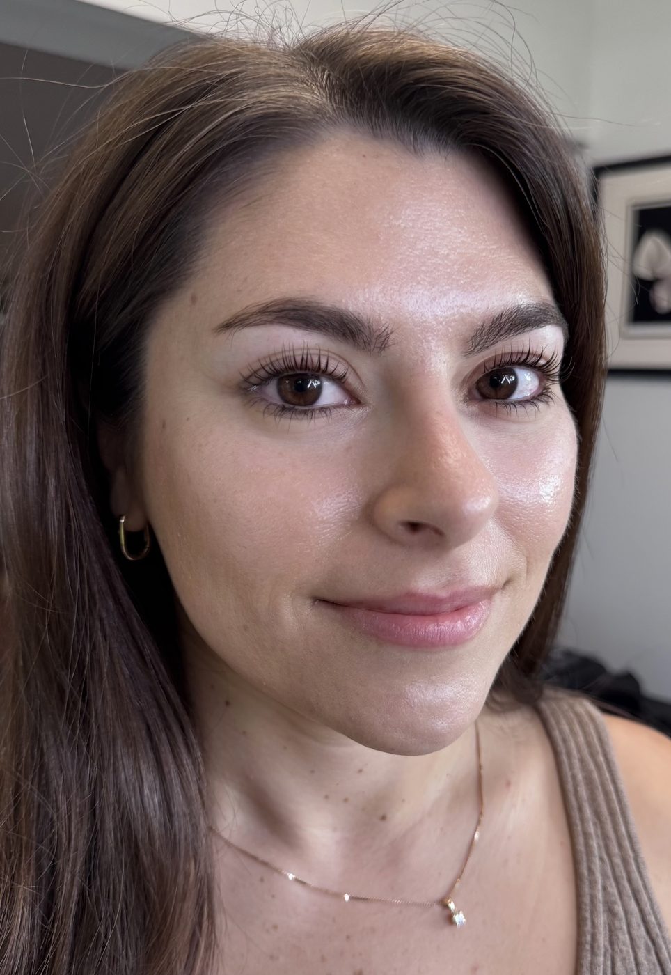 Korean Lash Lift result — lifted, curled natural lashes